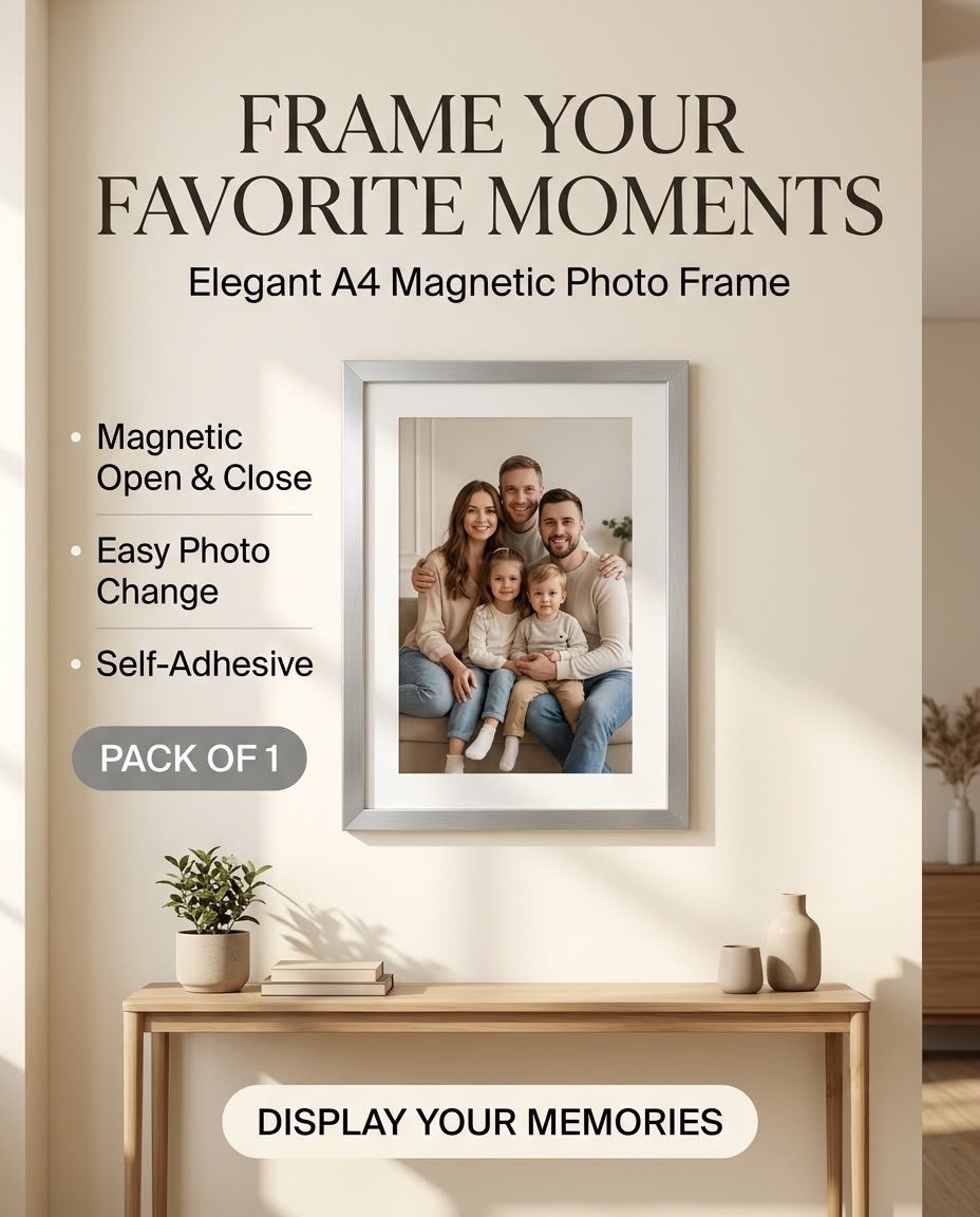 Silver Magnetic Photo Frame Pack of 1