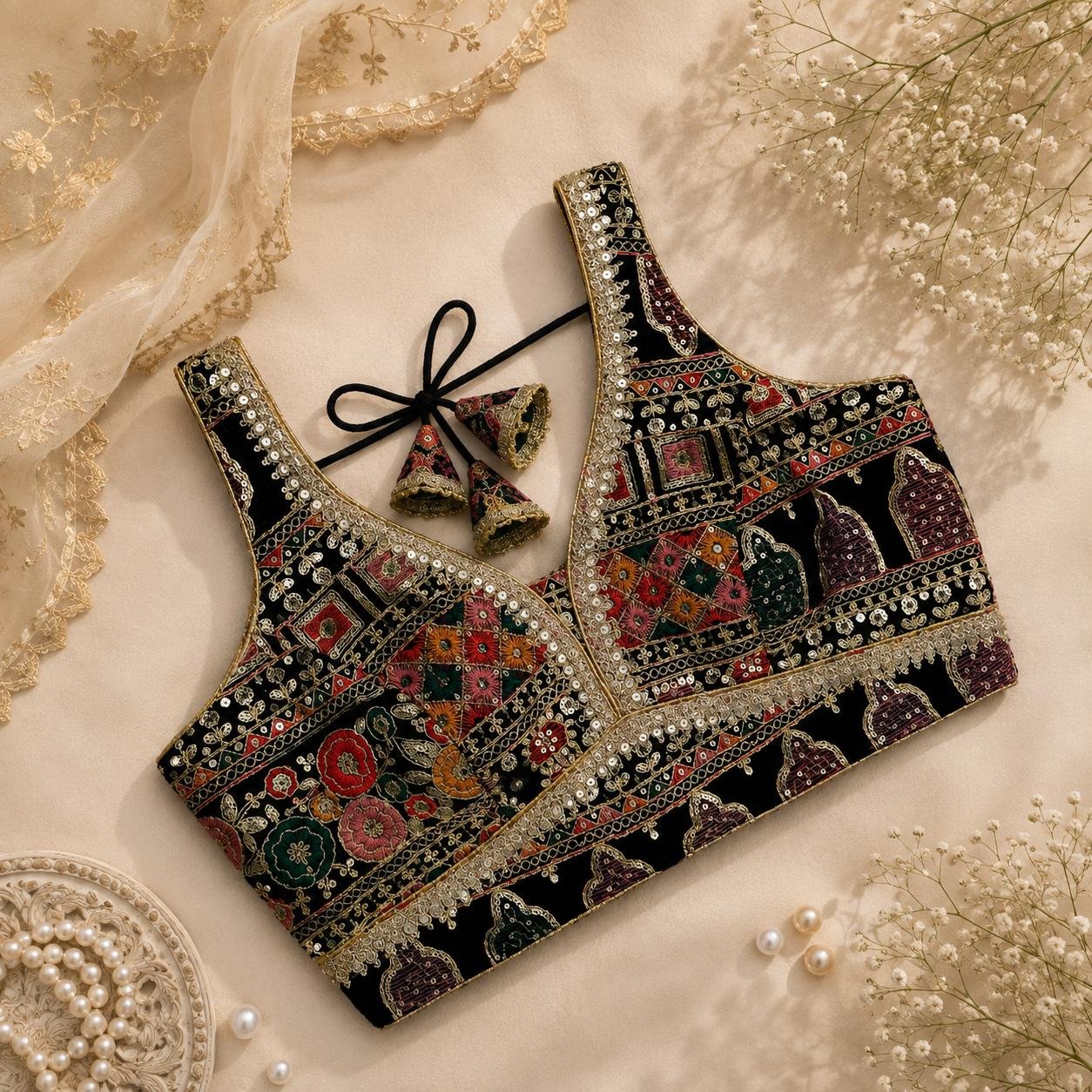 Beautiful rajwada style blouse black color