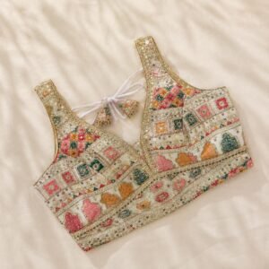 Beautiful rajwada style blouse white color