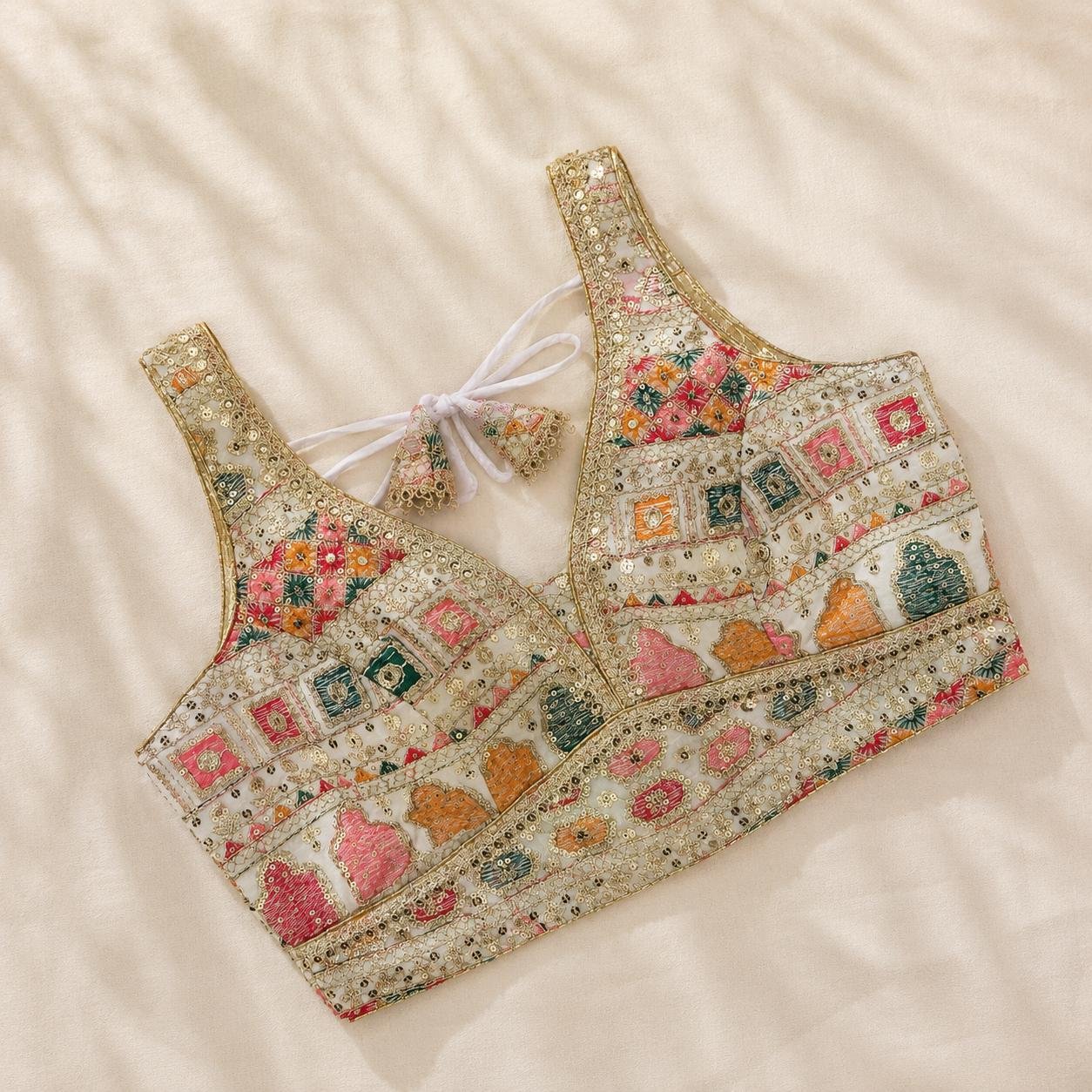 Beautiful rajwada style blouse white color