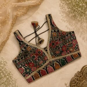 Beautiful rajwada style blouse bottle green color