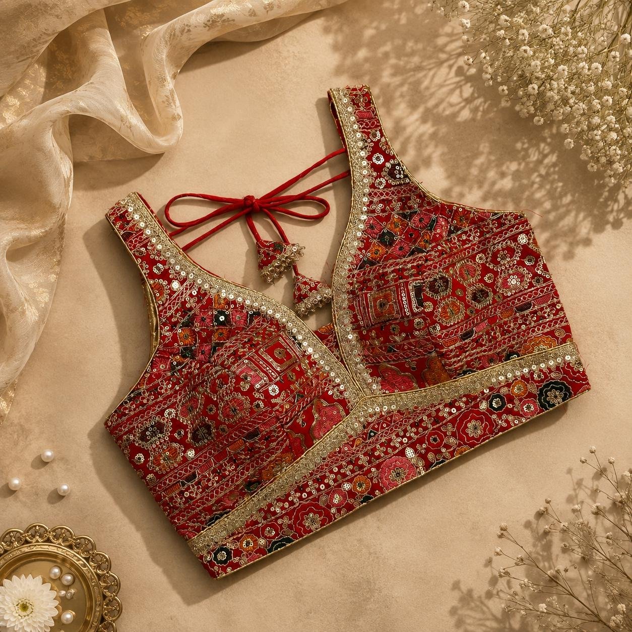 Beautiful rajwada style blouse red color