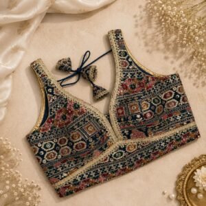 Beautiful rajwada style blouse morpankhi color